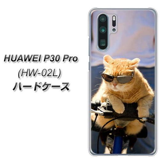 docomo HUAWEI(ファーウェイ) P30 Pro HW-02L 高画質仕上げ 背面印刷 ハードケース【595 にゃんとサイクル】