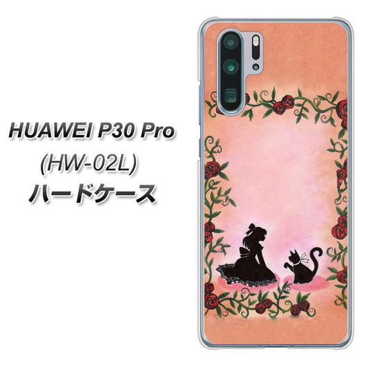 docomo HUAWEI(ファーウェイ) P30 Pro HW-02L 高画質仕上げ 背面印刷 ハードケース【1096 お姫様とネコ(カラー)】