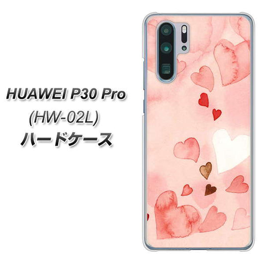 docomo HUAWEI(ファーウェイ) P30 Pro HW-02L 高画質仕上げ 背面印刷 ハードケース【1125 ハートの和紙】