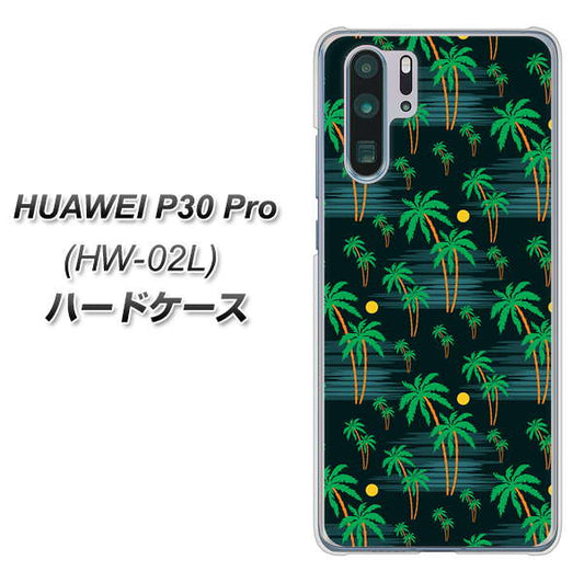 docomo HUAWEI(ファーウェイ) P30 Pro HW-02L 高画質仕上げ 背面印刷 ハードケース【1315 月夜とヤシ】