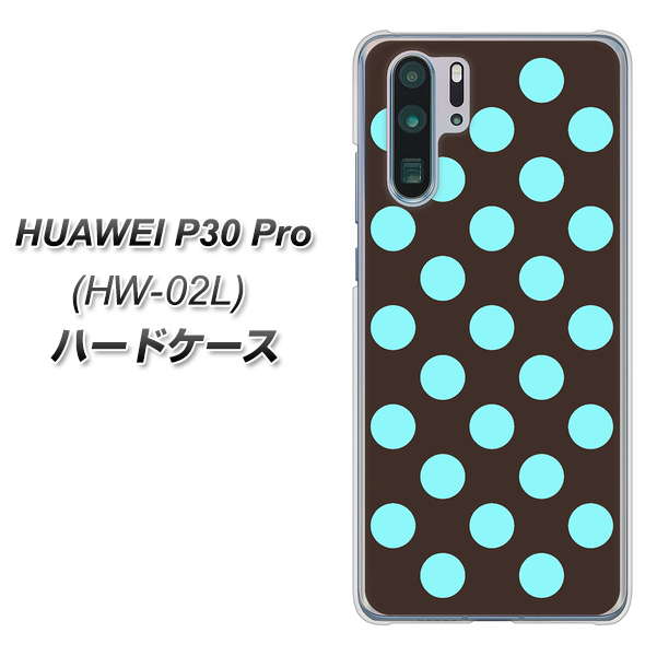 docomo HUAWEI(ファーウェイ) P30 Pro HW-02L 高画質仕上げ 背面印刷 ハードケース【1352 シンプルビッグ水色茶】