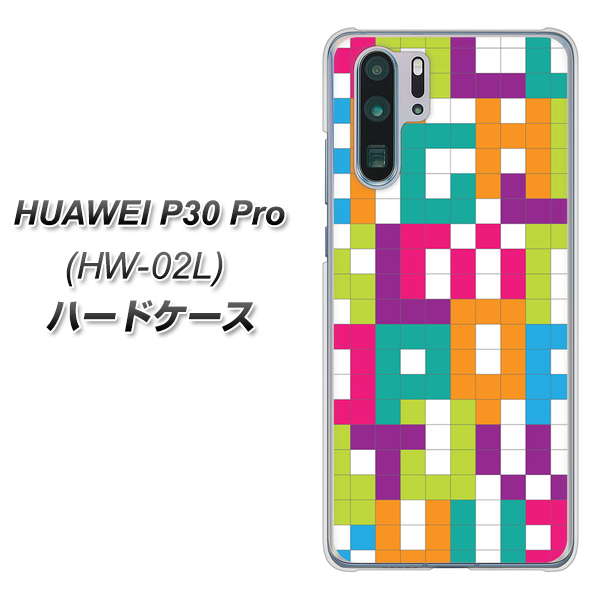 docomo HUAWEI(ファーウェイ) P30 Pro HW-02L 高画質仕上げ 背面印刷 ハードケース【IB916 ブロックアルファベット】