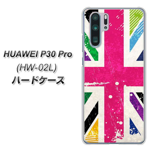 docomo HUAWEI(ファーウェイ) P30 Pro HW-02L 高画質仕上げ 背面印刷 ハードケース【SC806 ユニオンジャック ピンクビンテージ】