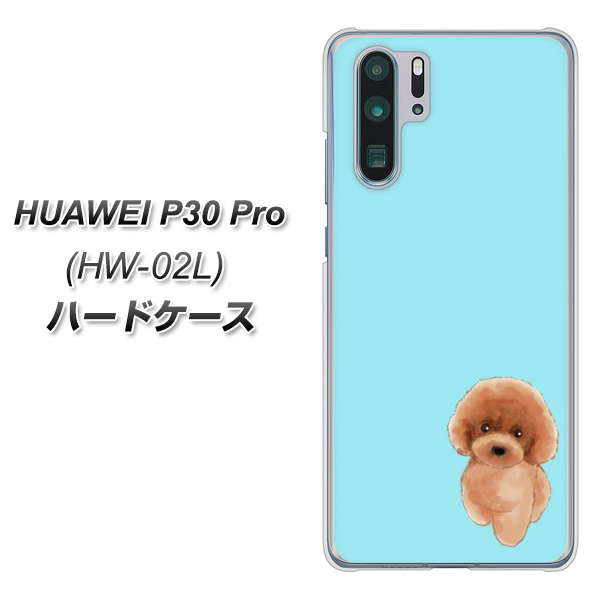 docomo HUAWEI(ファーウェイ) P30 Pro HW-02L 高画質仕上げ 背面印刷 ハードケース【YJ050 トイプードルレッド(ブルー)】