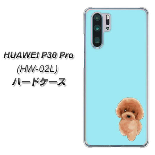 docomo HUAWEI(ファーウェイ) P30 Pro HW-02L 高画質仕上げ 背面印刷 ハードケース【YJ050 トイプードルレッド(ブルー)】