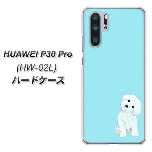 docomo HUAWEI(ファーウェイ) P30 Pro HW-02L 高画質仕上げ 背面印刷 ハードケース【YJ070 トイプードルホワイト(ブルー)】