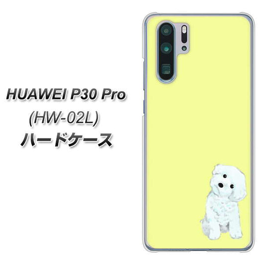 docomo HUAWEI(ファーウェイ) P30 Pro HW-02L 高画質仕上げ 背面印刷 ハードケース【YJ072 トイプードルホワイト(イエロー)】
