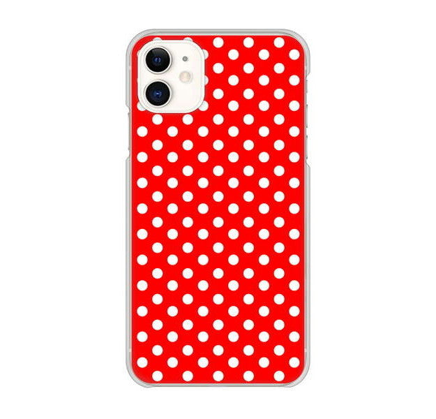 iPhone 11 高画質仕上げ 背面印刷 ハードケース シンプル柄(水玉)