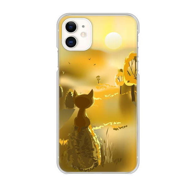iPhone 11 高画質仕上げ 背面印刷 ハードケース 【400 たそがれの猫】