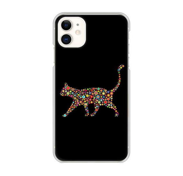 iPhone 11 高画質仕上げ 背面印刷 ハードケース 【406 カラフルキャット】