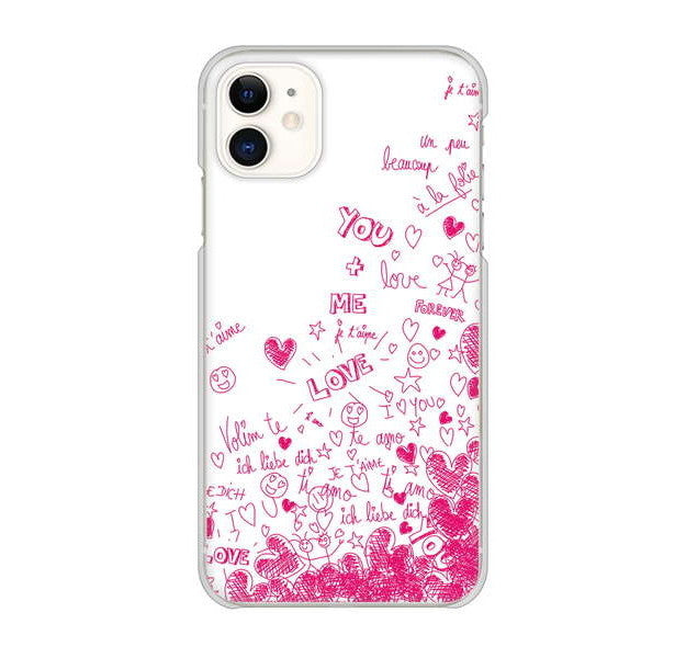 iPhone 11 高画質仕上げ 背面印刷 ハードケース プリティハート