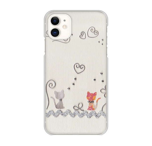 iPhone 11 高画質仕上げ 背面印刷 ハードケース クラフト写真ネコ