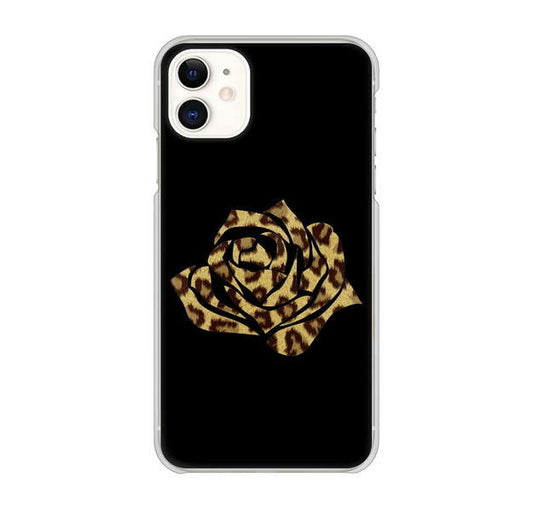 iPhone 11 高画質仕上げ 背面印刷 ハードケース 【1184 ヒョウのバラ(茶)】