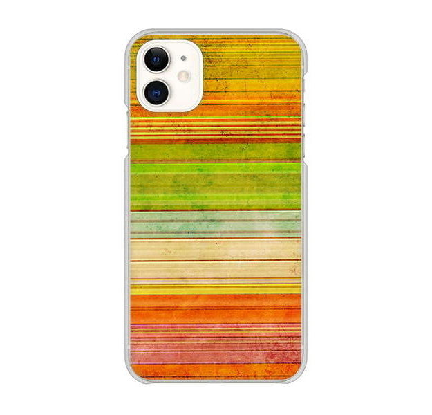 iPhone 11 高画質仕上げ 背面印刷 ハードケース 【1324 ビンテージボーダー(色彩)】