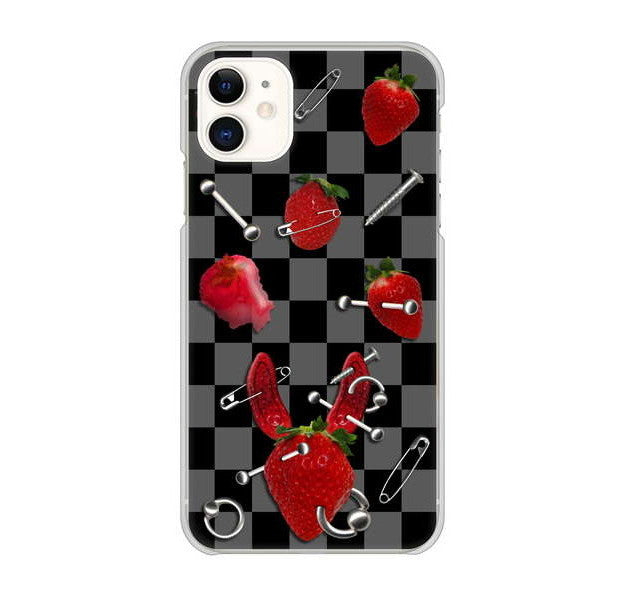 iPhone 11 高画質仕上げ 背面印刷 ハードケース むかいあぐる 苺パンク