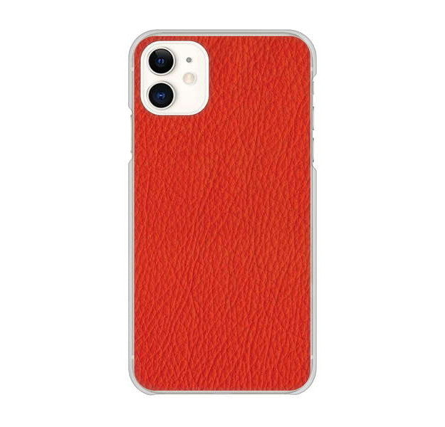 iPhone 11 高画質仕上げ 背面印刷 ハードケース 【EK852 レザー風レッド】