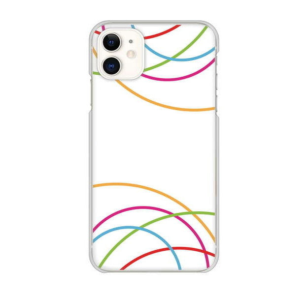 iPhone 11 高画質仕上げ 背面印刷 ハードケース 【IB912 重なり合う曲線】