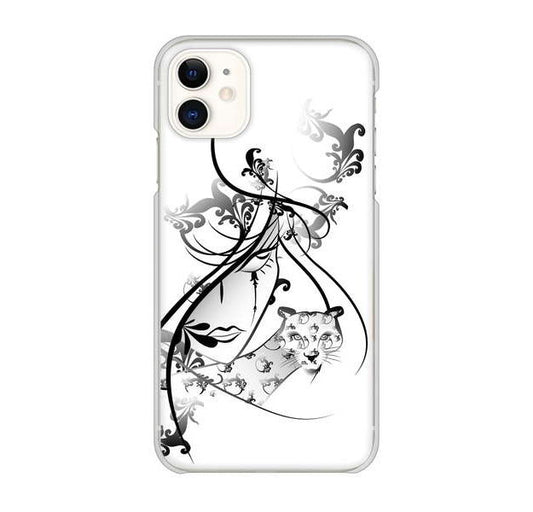 iPhone 11 高画質仕上げ 背面印刷 ハードケース 【VA832 パンサーと美女】