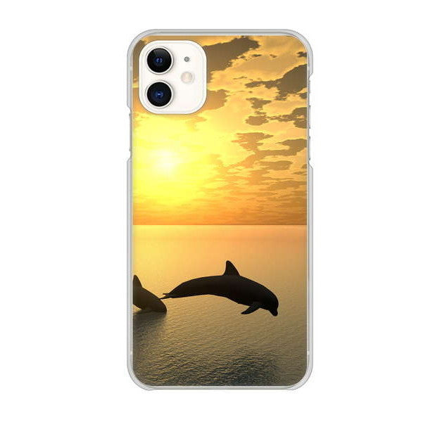 iPhone 11 高画質仕上げ 背面印刷 ハードケース 【VA845 夕暮れのドルフィン】