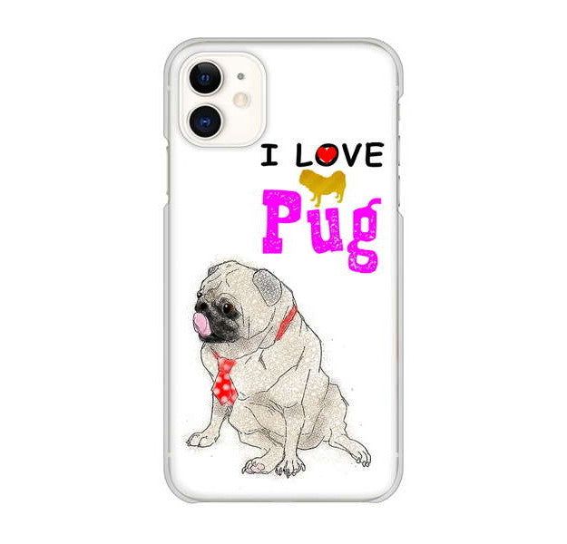 iPhone 11 高画質仕上げ 背面印刷 ハードケース パグ