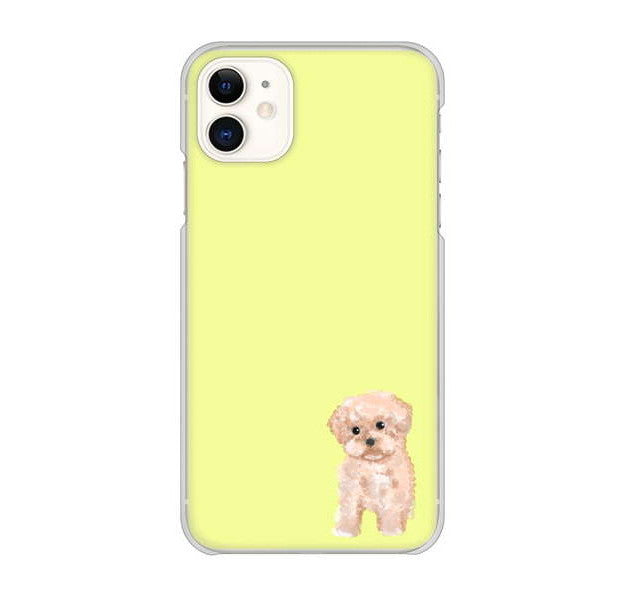 iPhone 11 高画質仕上げ 背面印刷 ハードケース トイプードルアプリコット