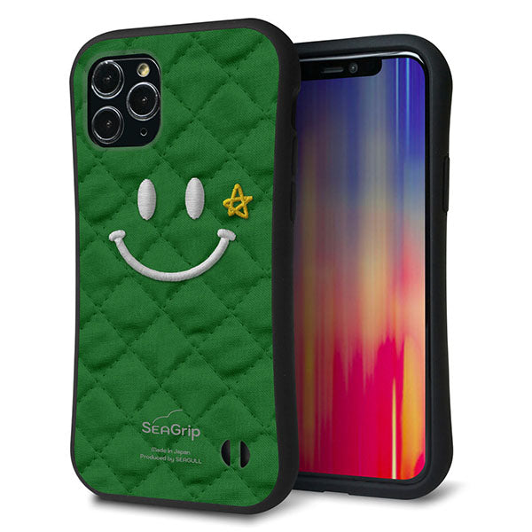 iPhone11 Pro スマホケース 「SEA Grip」 グリップケース Sライン 【KM936 スマイル スター グリーン 】 UV印刷