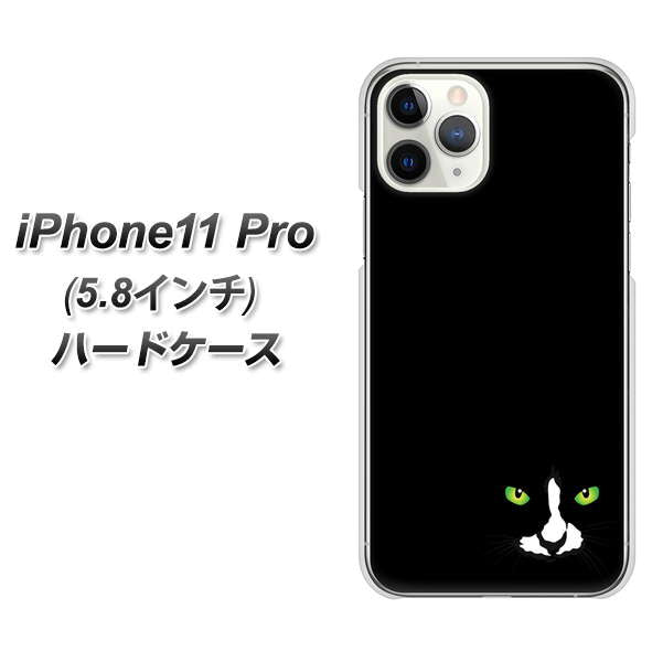iPhone11 Pro (5.8インチ) 高画質仕上げ 背面印刷 ハードケース【398 黒ネコ】