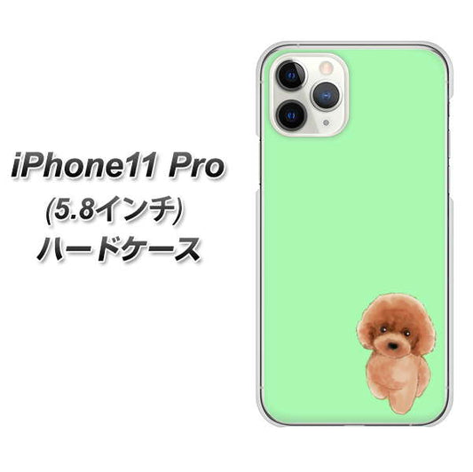 iPhone11 Pro (5.8インチ) 高画質仕上げ 背面印刷 ハードケース【YJ052 トイプードルレッド( グリーン)】