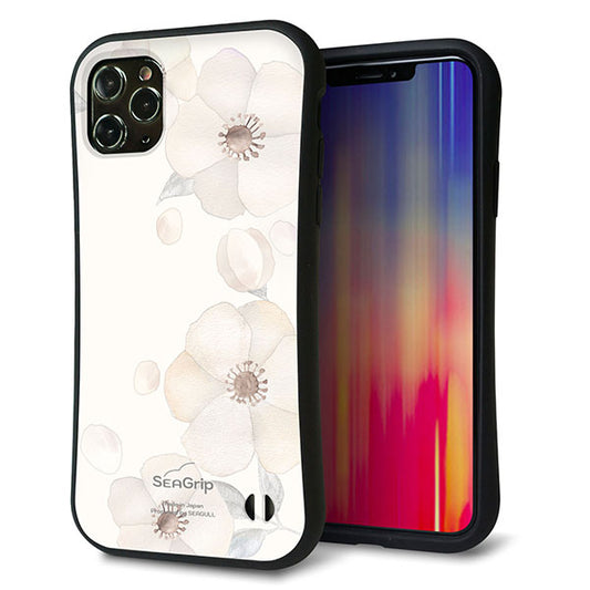 iPhone11 Pro Max スマホケース 「SEA Grip」 グリップケース Sライン 【SC952 ドゥ・フルール(セピア)】 UV印刷