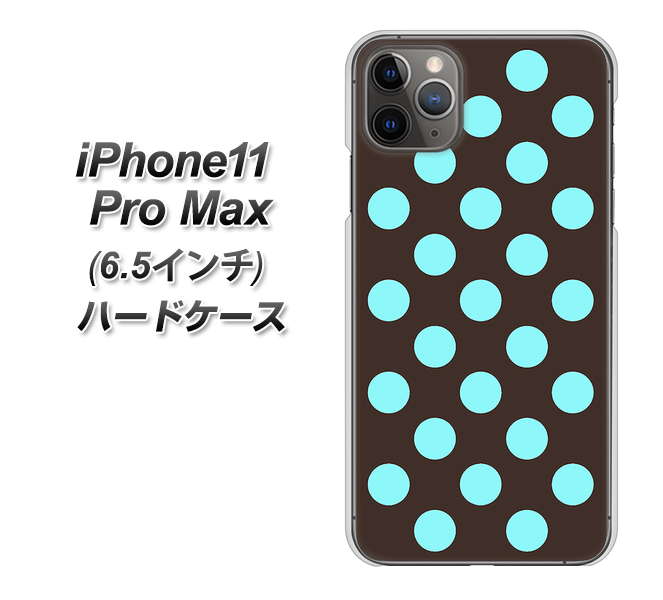 iPhone11 Pro Max (6.5インチ) 高画質仕上げ 背面印刷 ハードケース【1352 シンプルビッグ水色茶】