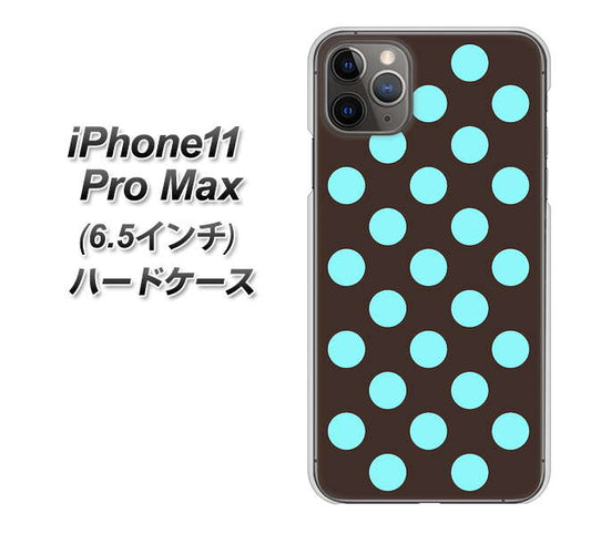 iPhone11 Pro Max (6.5インチ) 高画質仕上げ 背面印刷 ハードケース【1352 シンプルビッグ水色茶】