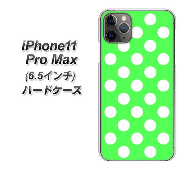 iPhone11 Pro Max (6.5インチ) 高画質仕上げ 背面印刷 ハードケース【1356 シンプルビッグ白緑】