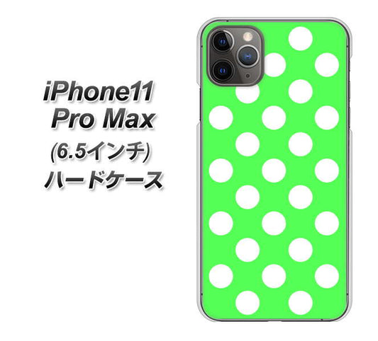 iPhone11 Pro Max　(6.5インチ) 高画質仕上げ 背面印刷 ハードケース【1356 シンプルビッグ白緑】