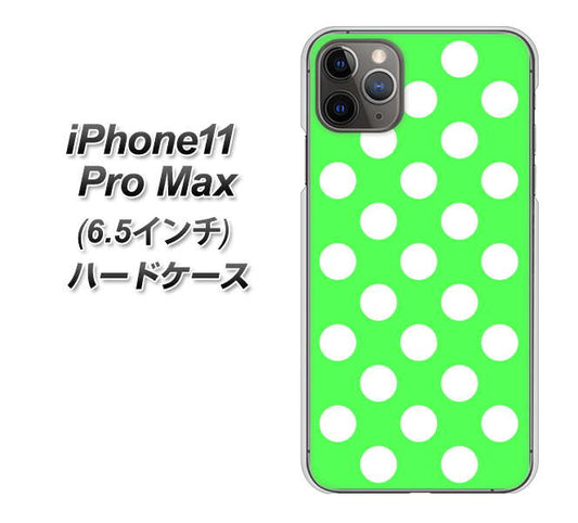 iPhone11 Pro Max (6.5インチ) 高画質仕上げ 背面印刷 ハードケース【1356 シンプルビッグ白緑】