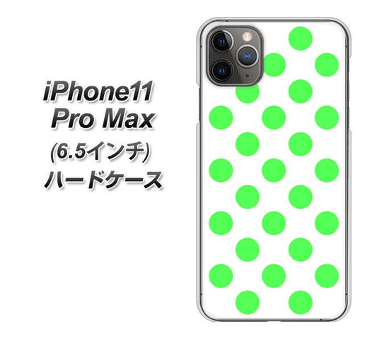 iPhone11 Pro Max (6.5インチ) 高画質仕上げ 背面印刷 ハードケース【1358 シンプルビッグ緑白】