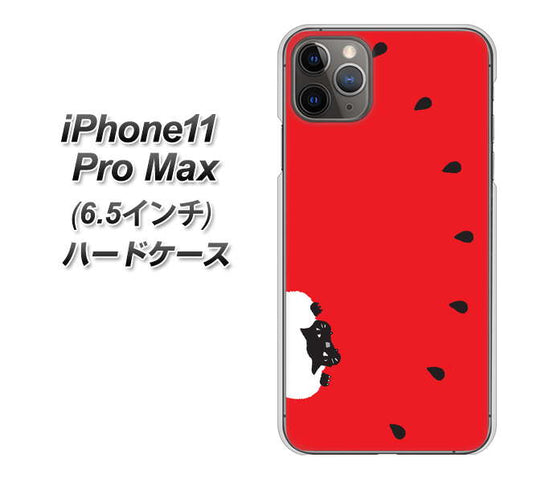 iPhone11 Pro Max (6.5インチ) 高画質仕上げ 背面印刷 ハードケース【IA812 すいかをかじるネコ】
