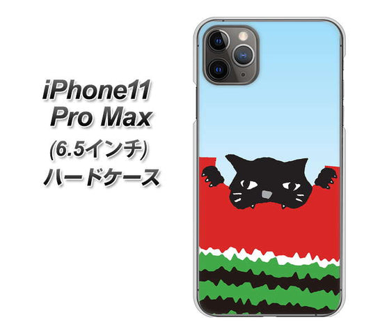 iPhone11 Pro Max (6.5インチ) 高画質仕上げ 背面印刷 ハードケース【IA815 すいかをかじるネコ(大)】