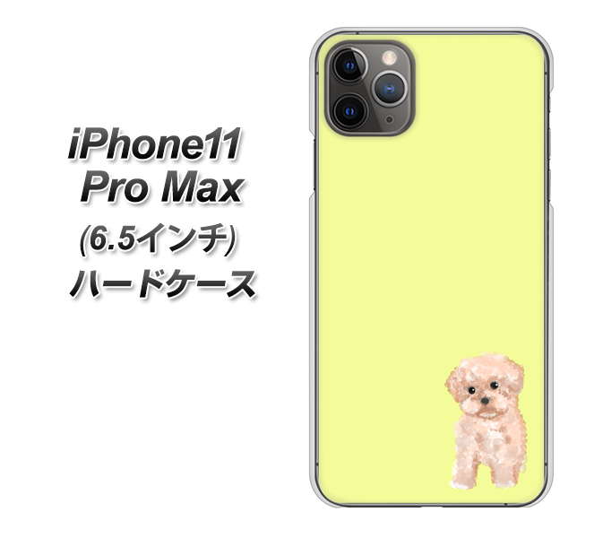 iPhone11 Pro Max (6.5インチ) 高画質仕上げ 背面印刷 ハードケース【YJ064 トイプードルアプリコット(イエロー)】