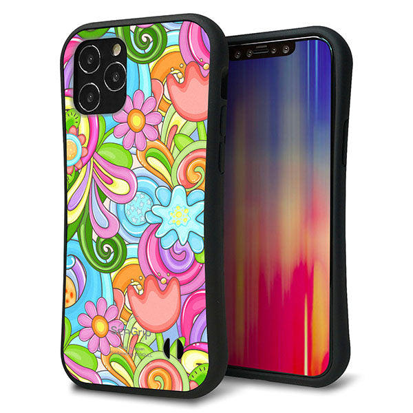 iPhone12 スマホケース 「SEA Grip」 グリップケース Sライン 【713 ミラクルフラワー】 UV印刷