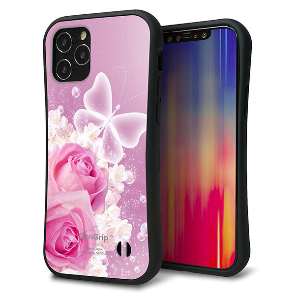 iPhone12 スマホケース 「SEA Grip」 グリップケース Sライン 【1166 ローズロマンス】 UV印刷