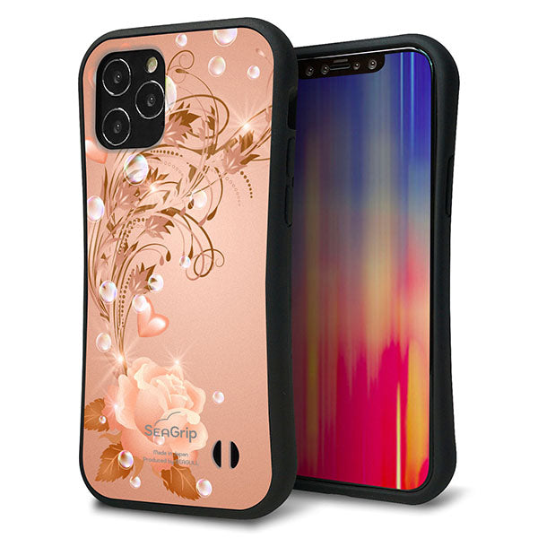 iPhone12 スマホケース 「SEA Grip」 グリップケース Sライン 【1178 ラブリーローズ】 UV印刷