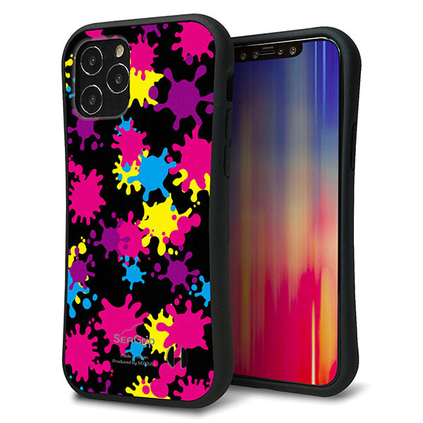 iPhone12 スマホケース 「SEA Grip」 グリップケース Sライン 【MA877 ペイントブラック】 UV印刷