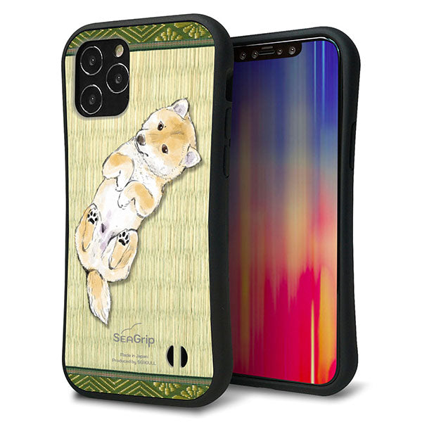 iPhone12 スマホケース 「SEA Grip」 グリップケース Sライン 【TA002 柴 畳】 UV印刷
