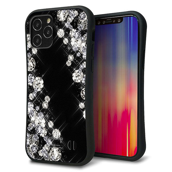 iPhone12 スマホケース 「SEA Grip」 グリップケース Sライン 【VA871 ダイヤモンドフレーム】 UV印刷