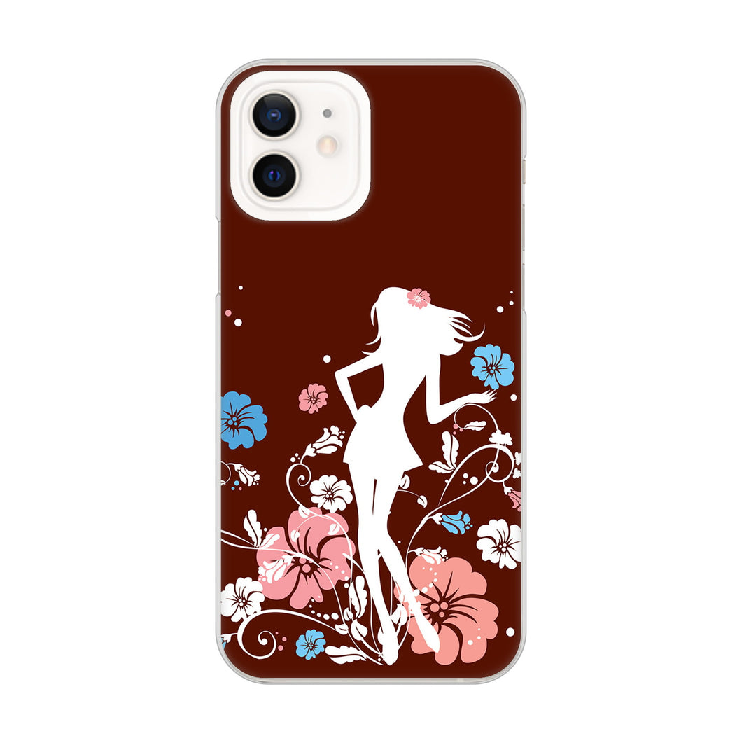 iPhone12 高画質仕上げ 背面印刷 ハードケース 【110 ハイビスカスと少女】