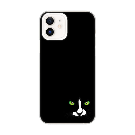 iPhone12 高画質仕上げ 背面印刷 ハードケース 【398 黒ネコ】