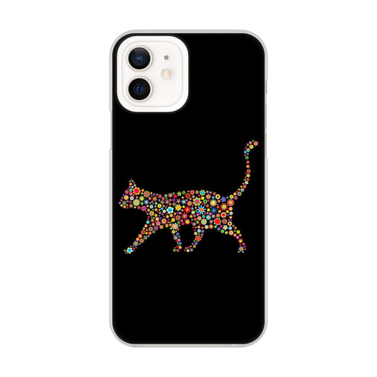 iPhone12 高画質仕上げ 背面印刷 ハードケース 【406 カラフルキャット】