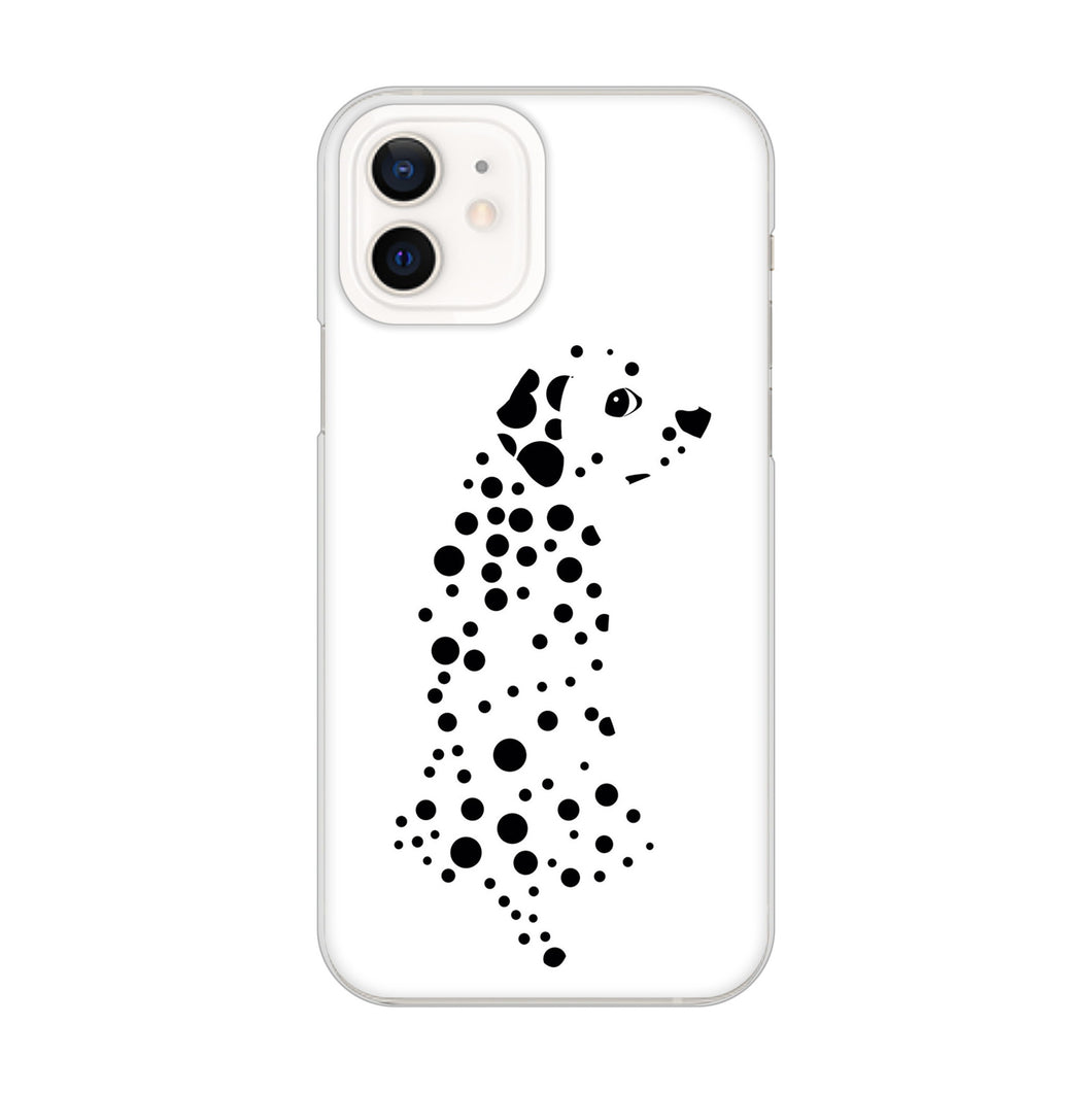 iPhone12 高画質仕上げ 背面印刷 ハードケース 【1038 振り向くダルメシアン(WH)】
