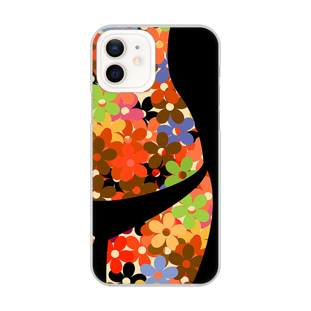 iPhone12 高画質仕上げ 背面印刷 ハードケース 【1258 フラワーボディ】