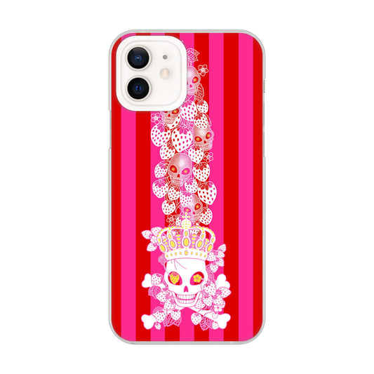 iPhone12 高画質仕上げ 背面印刷 ハードケース むかいあぐる 苺骸骨王冠蔦